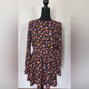 H&M Long Sleeve Floral Mini Dress